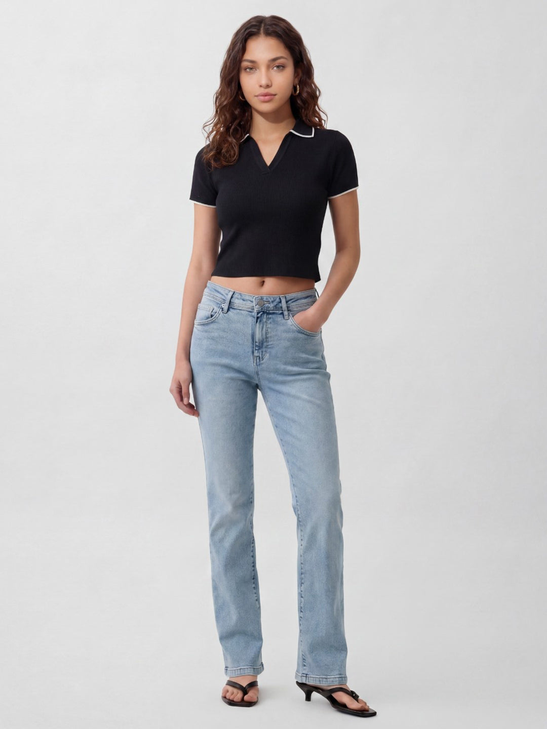 Women Black Flat Knit