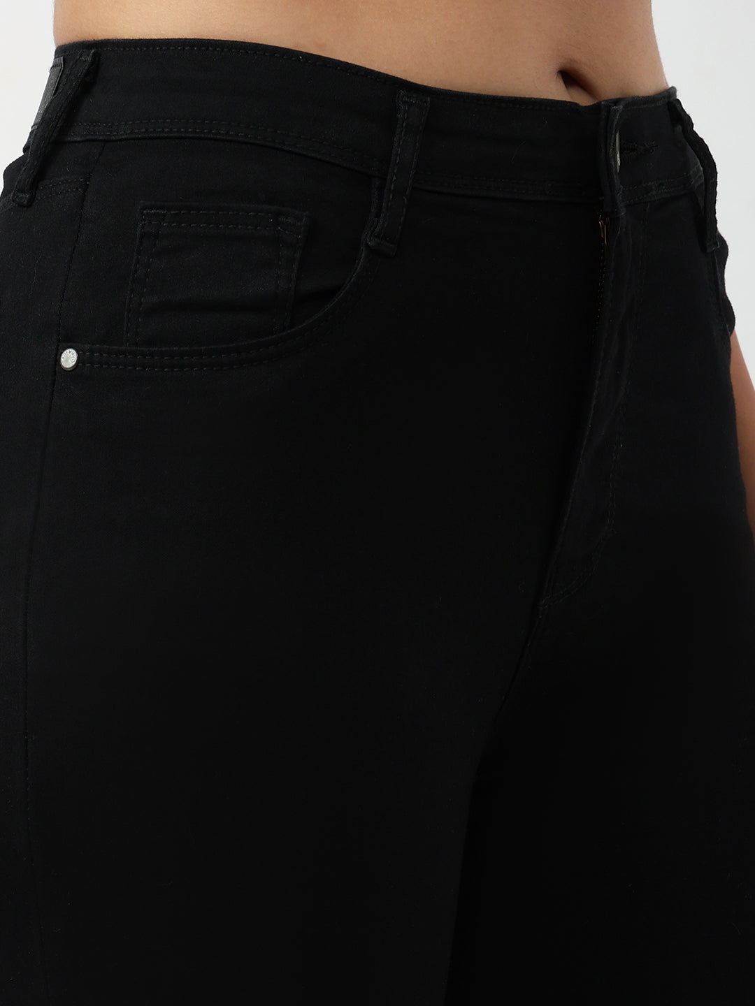 Women Black High-Rise Flare Jeans