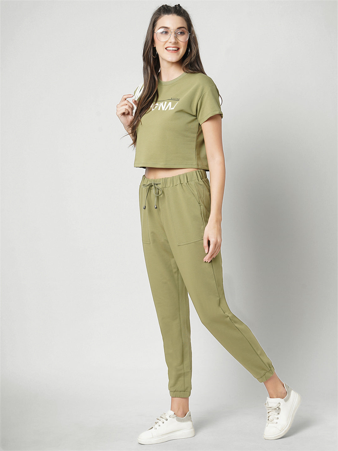 Women Olive High-Rise Jogger