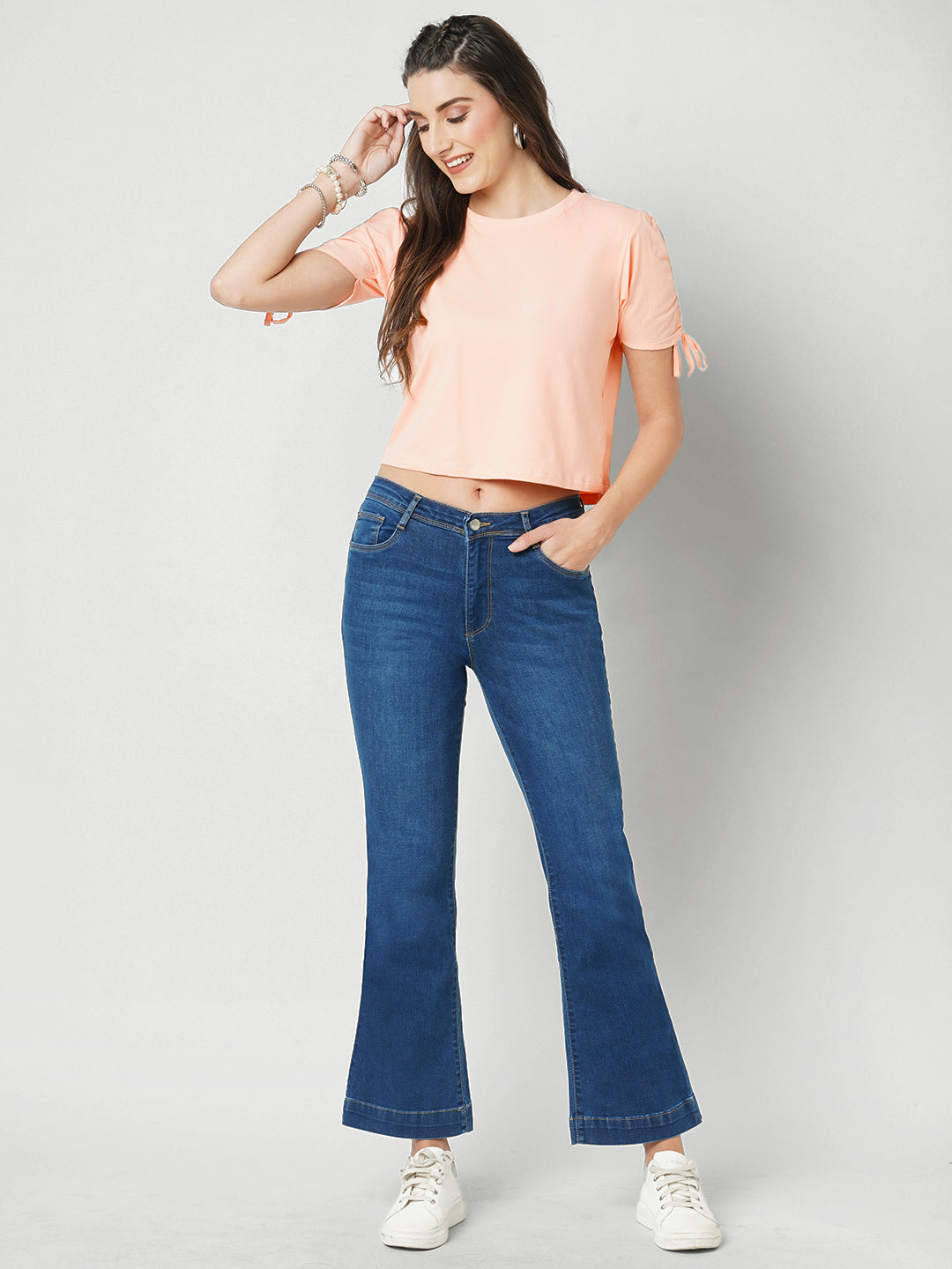 Women Papaya Smoothie Crop Tees