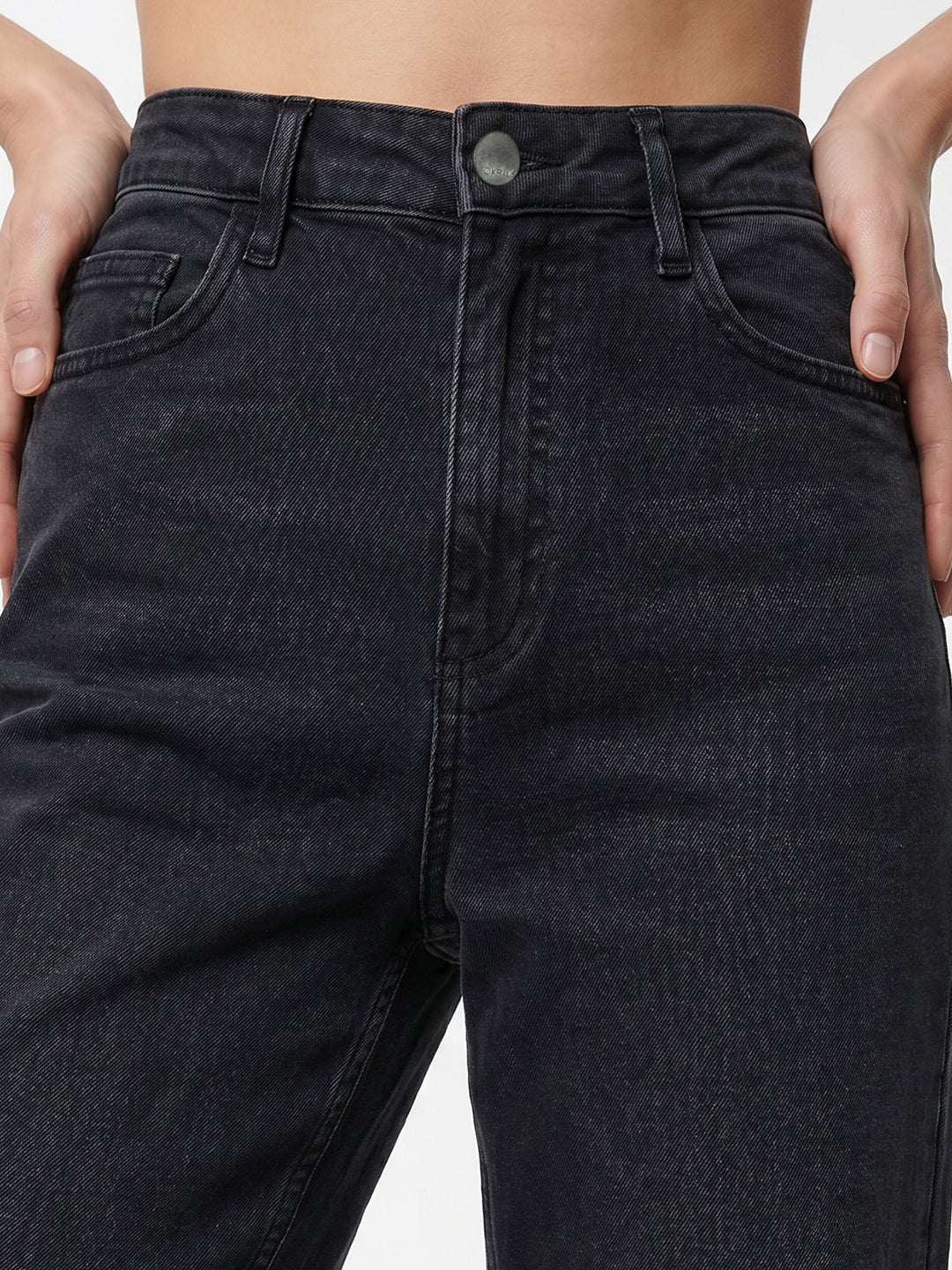 Women Dark Blue High-Rise Straight Fit Jeans