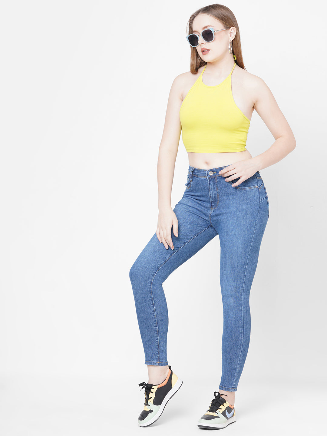 Women Mid-Rise Push Up Super Skinny Jeans