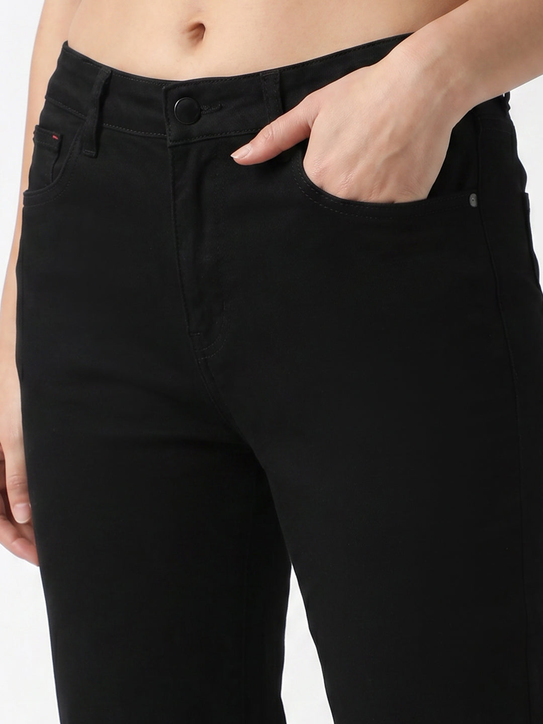 Women Black High-Rise Baggy Jeans