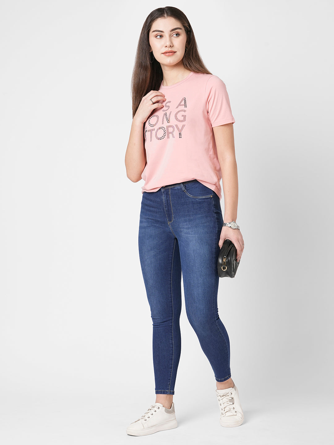 Women Blue High-Rise Skinny Jeans