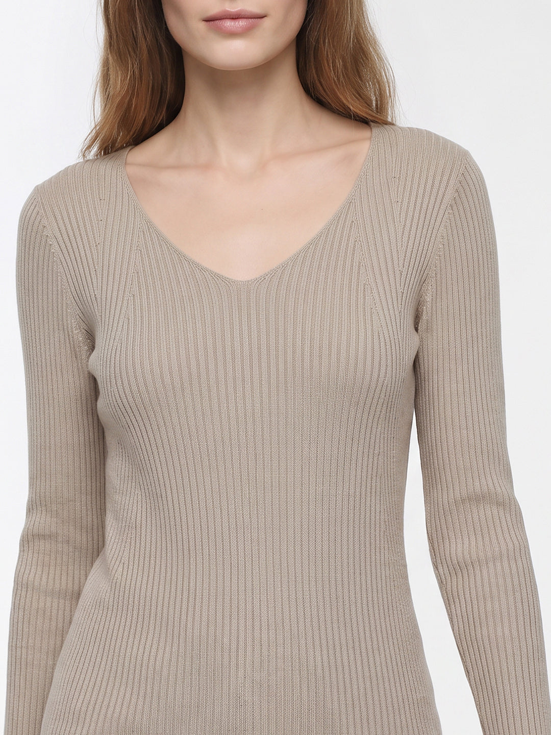 Women Champagne Flat Knit