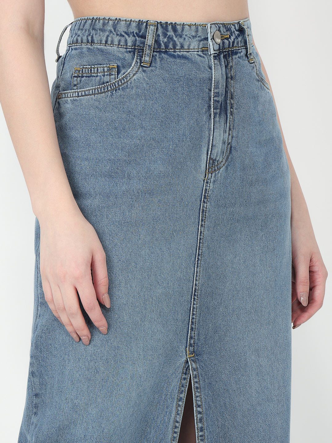 Women Light Blue Long Skirt