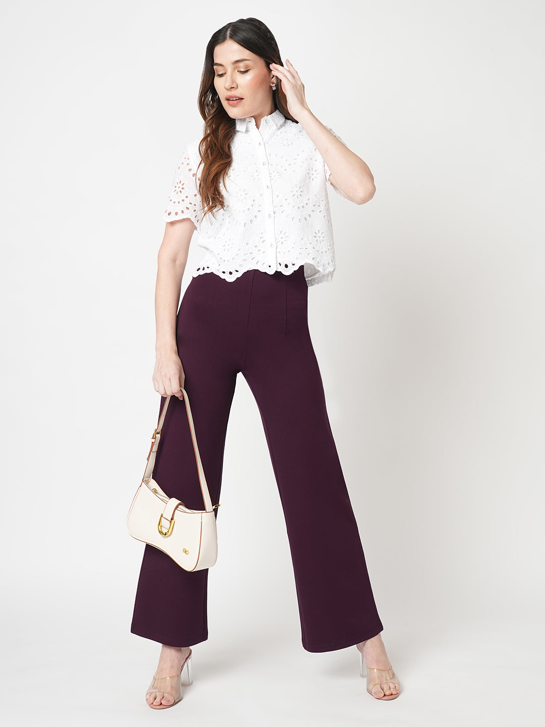 Women Wine Treggings