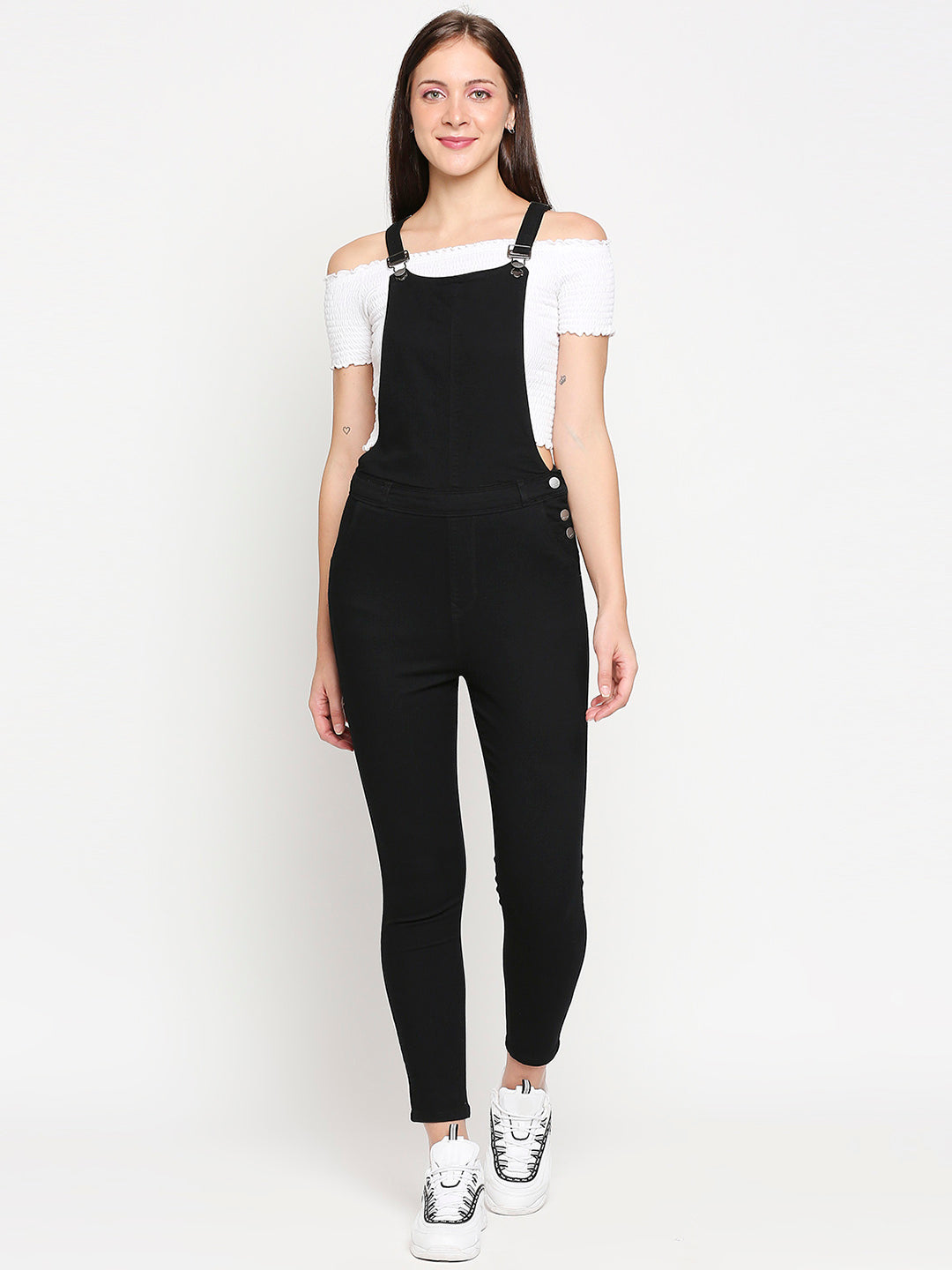 Women Black Dungaree