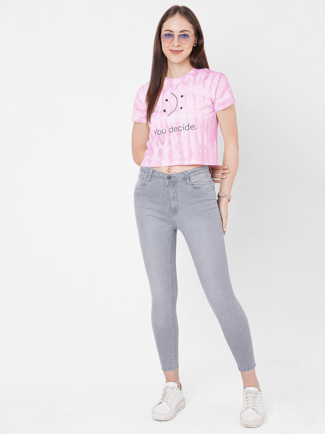Women Tie & Dye Slim Crop Tees