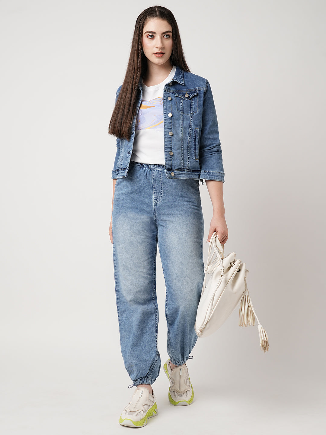 Women Blue Slim Fit Denim Jacket