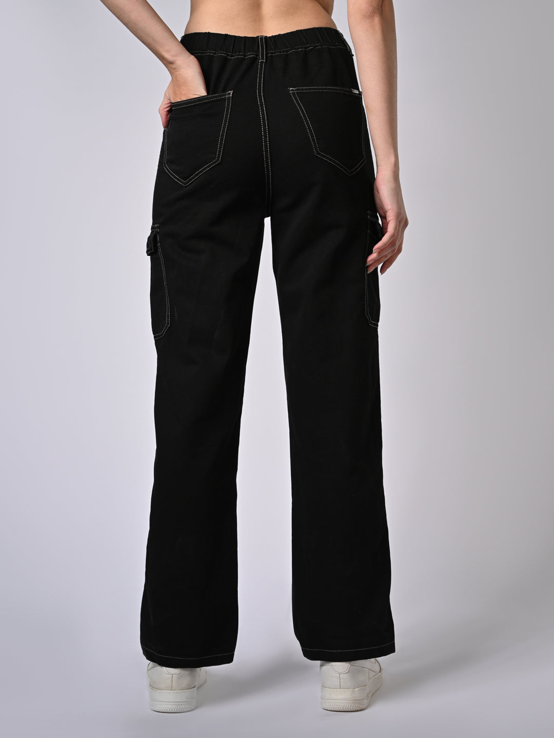 Women High-Rise Loose Straight Fit Cargo