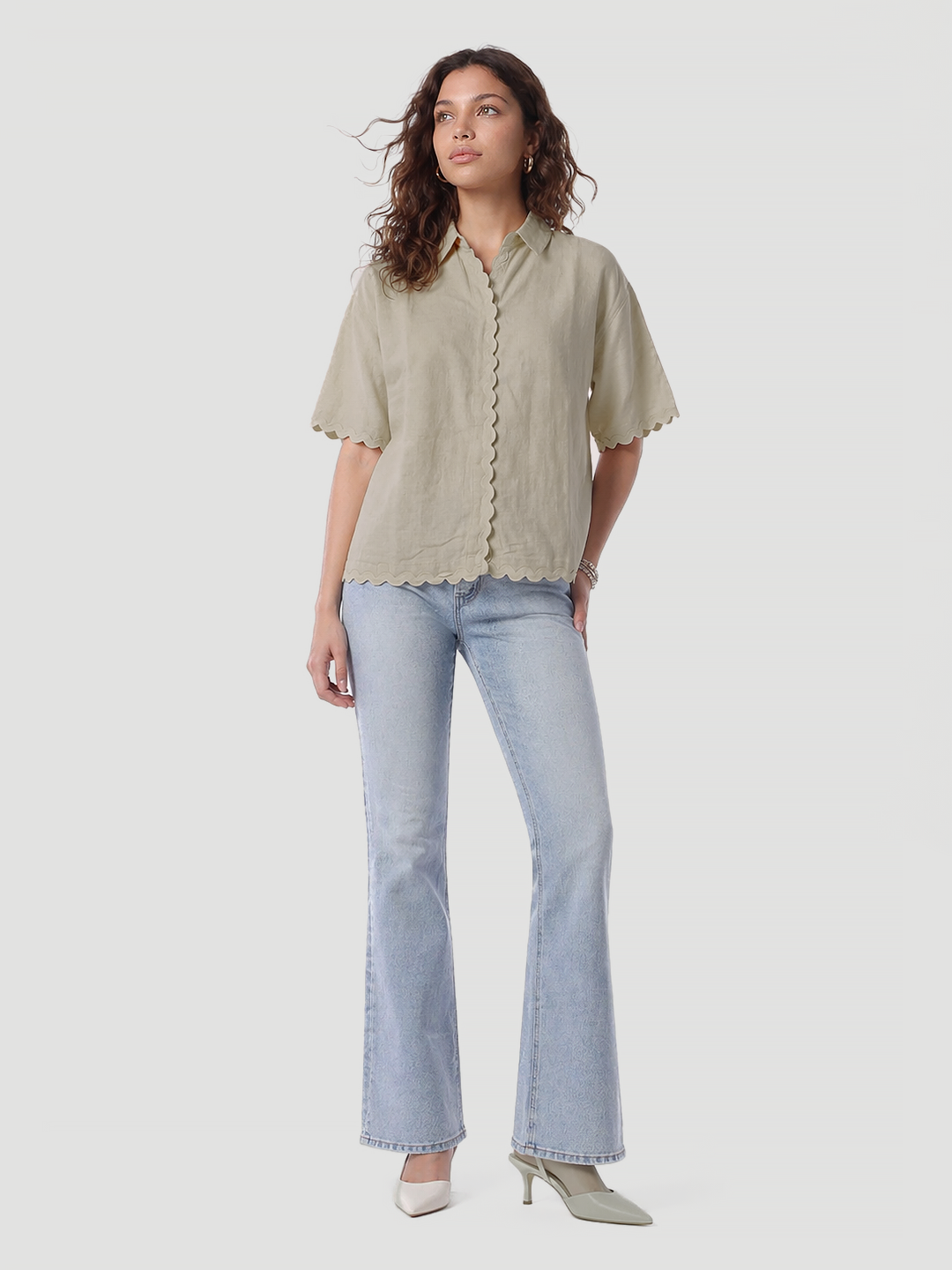 Women Natural Crop Shirt