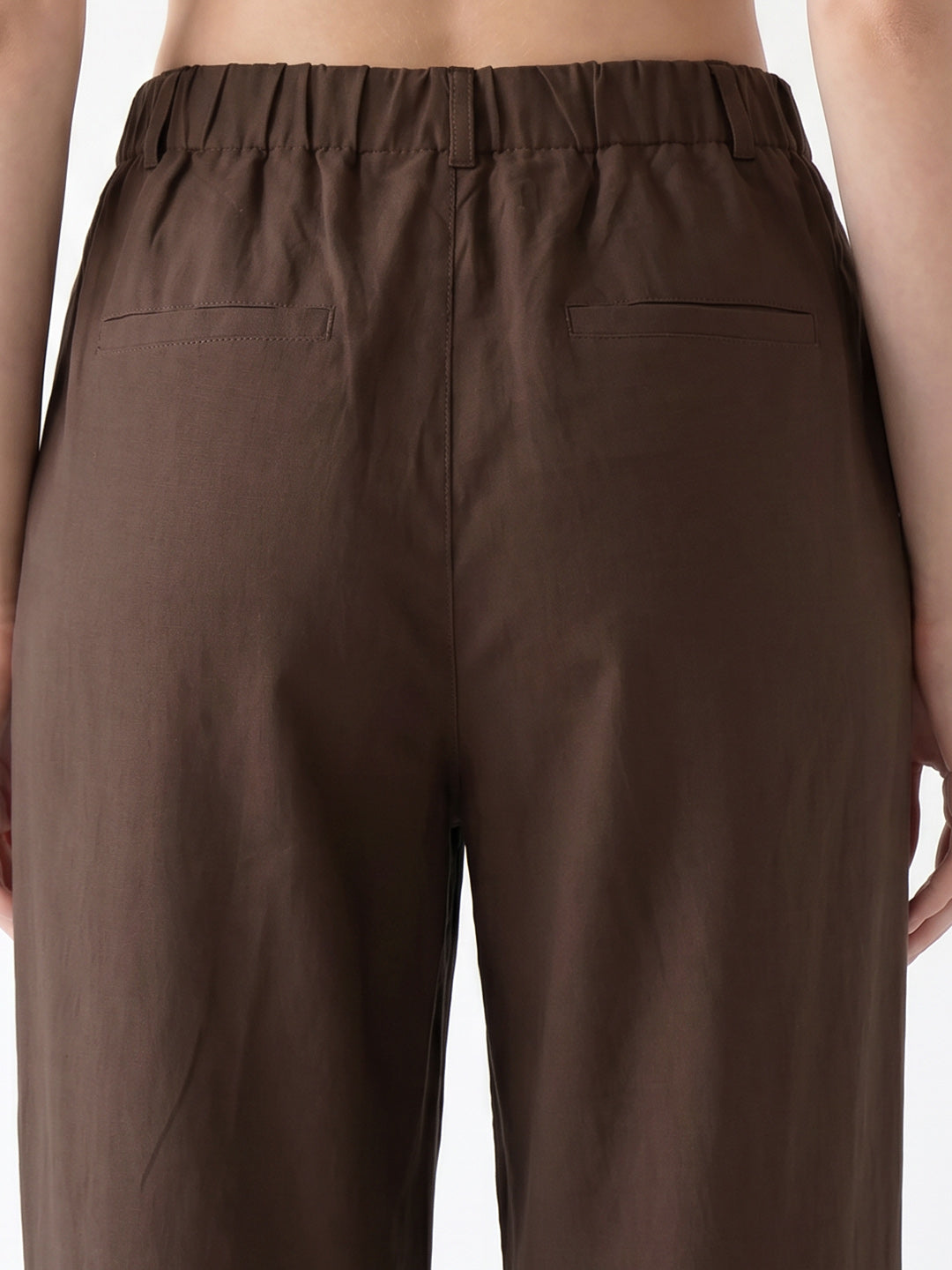 Women Brown High-Rise Straight Fit Jeans
