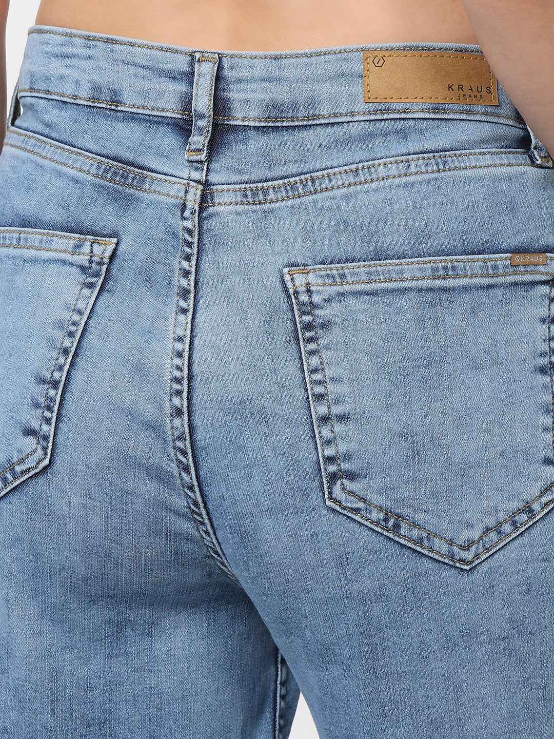 Women Blue High-Rise Straight Fit Jeans