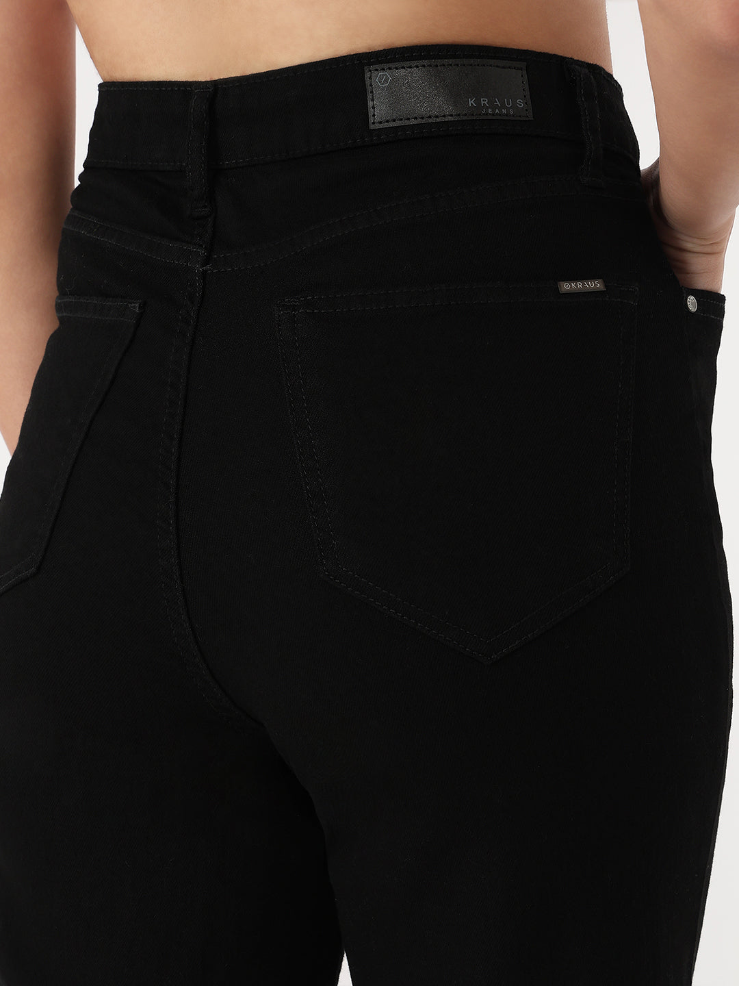 Women Black High-Rise Wide Leg Jeans