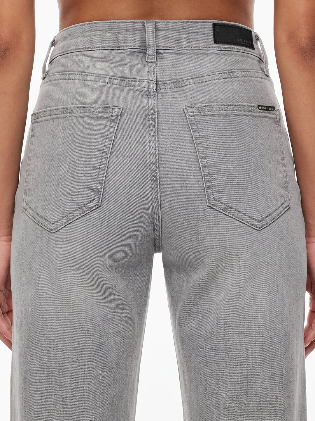 Light Grey High-Rise Straight Fit Jeans