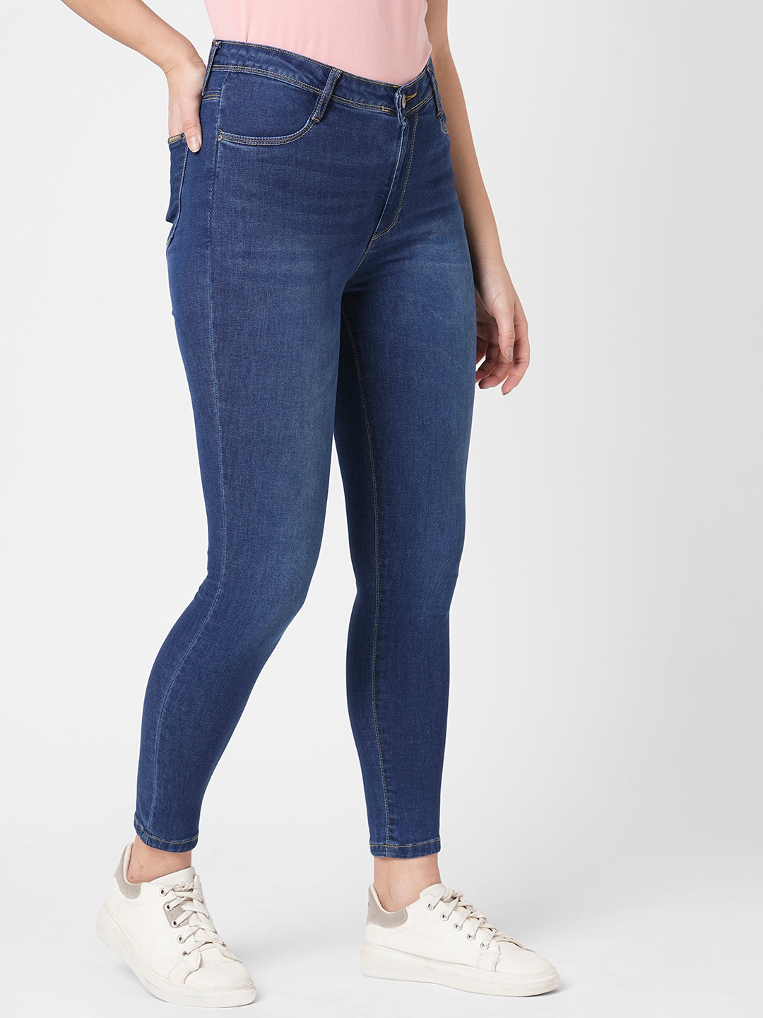 Women Blue High-Rise Skinny Jeans