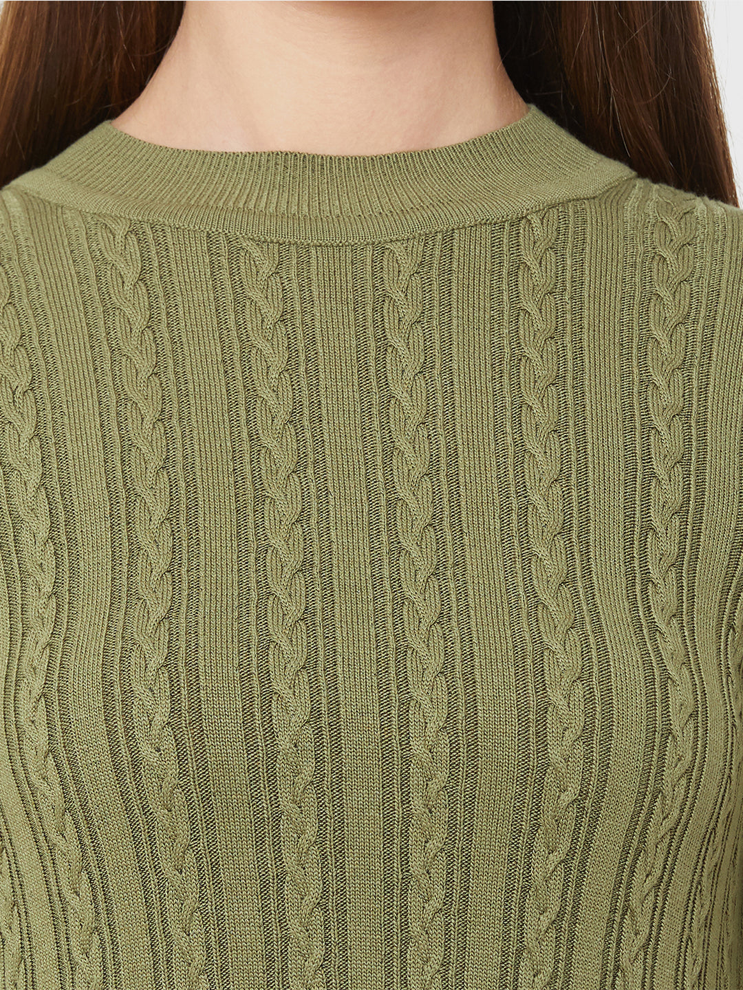 Women Olive Winter Sweater