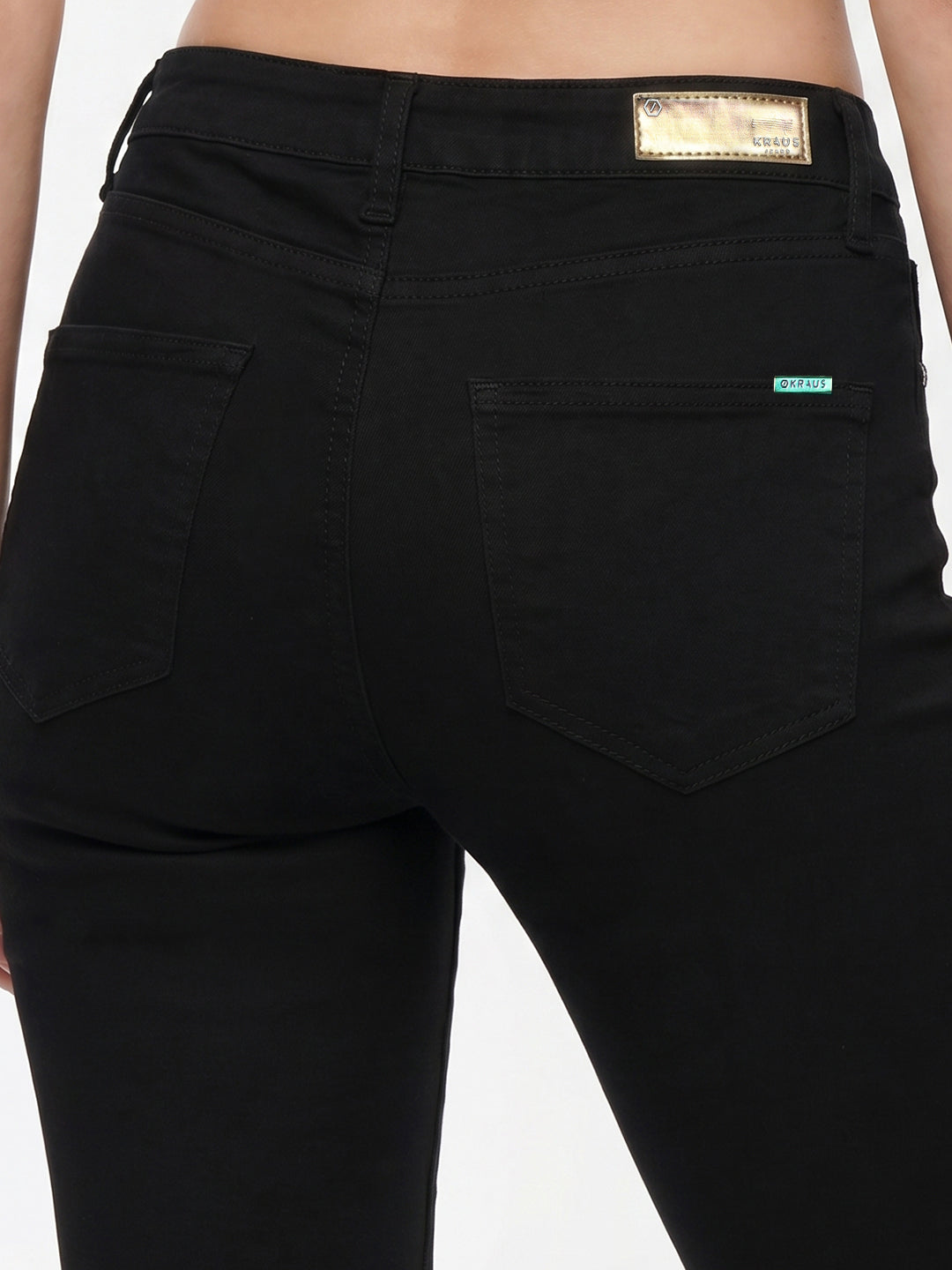 Women Black High-Rise Slim Straight Fit Jeans