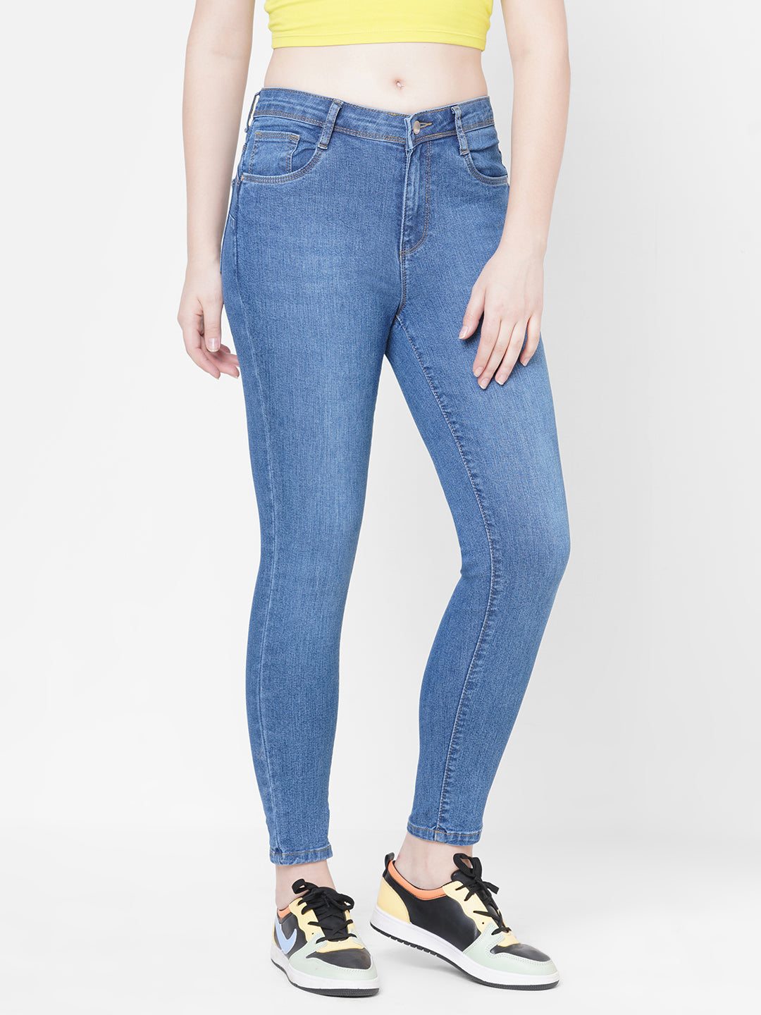 Women Mid-Rise Push Up Super Skinny Jeans