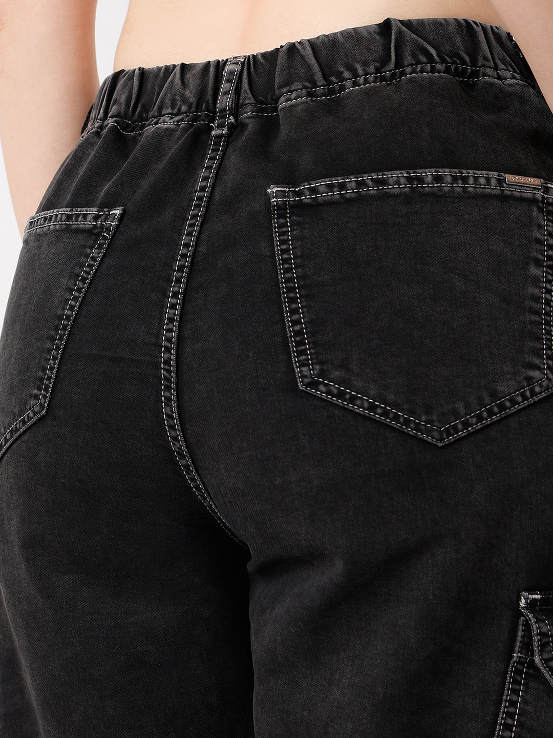 Women Black Mid-Rise Cargo