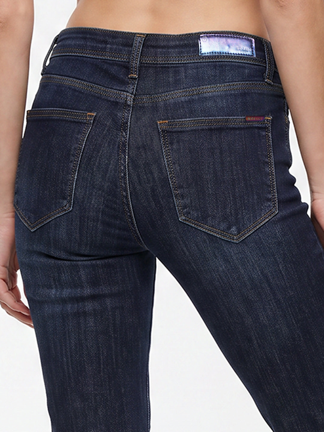 Women Dark Blue High-Rise Flare Jeans