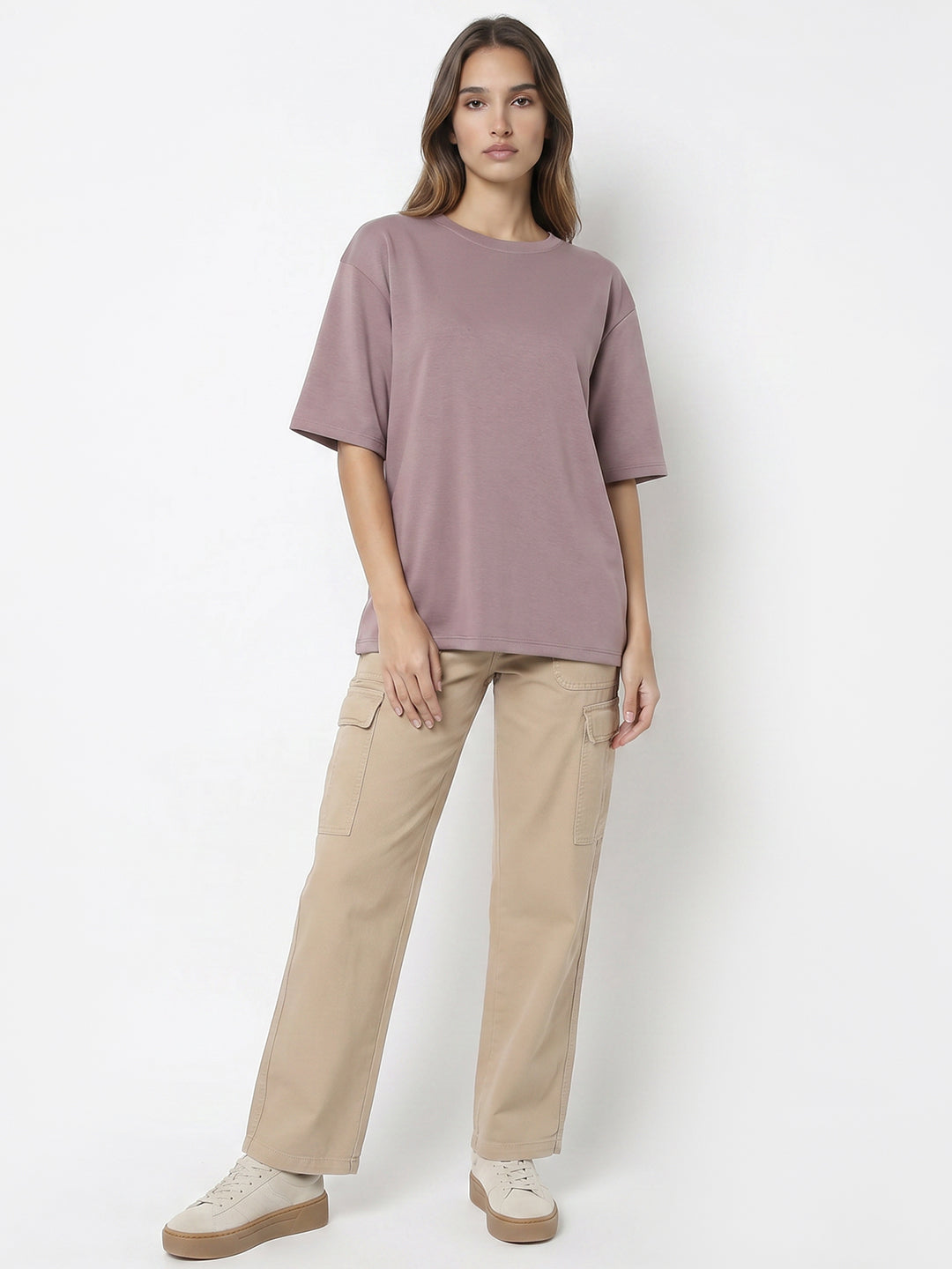 Women Mauve Oversize T-Shirt