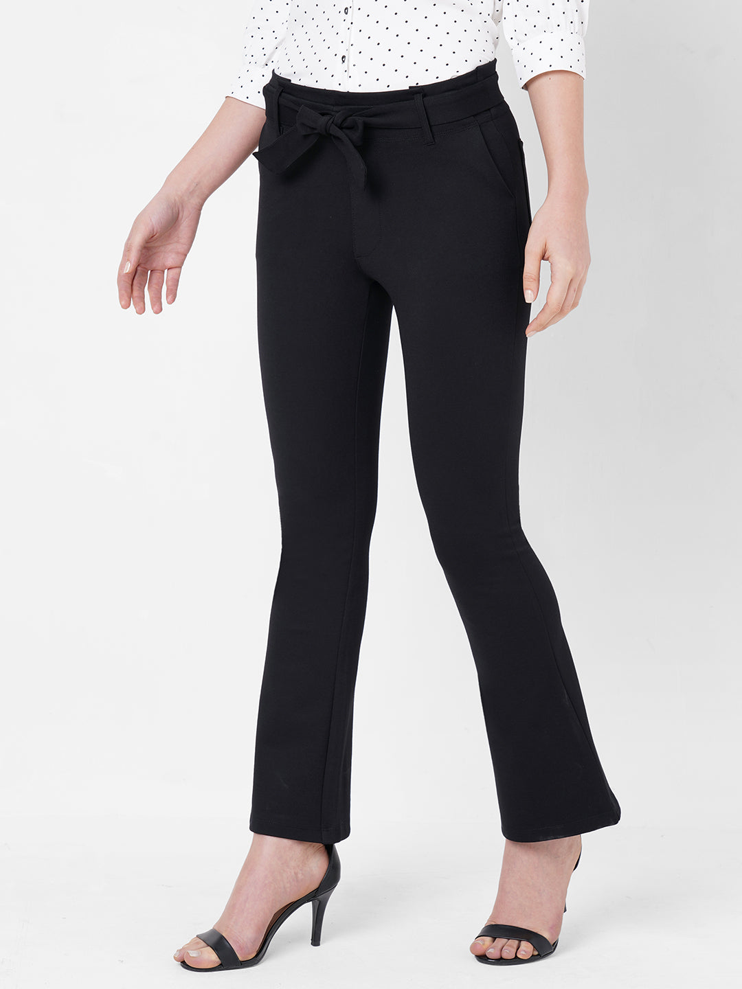 Women High-Rise Treggings Mini Flare Treggings