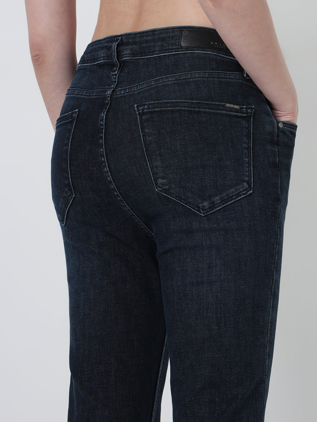 Women Slate Blue High-Rise Flare Jeans