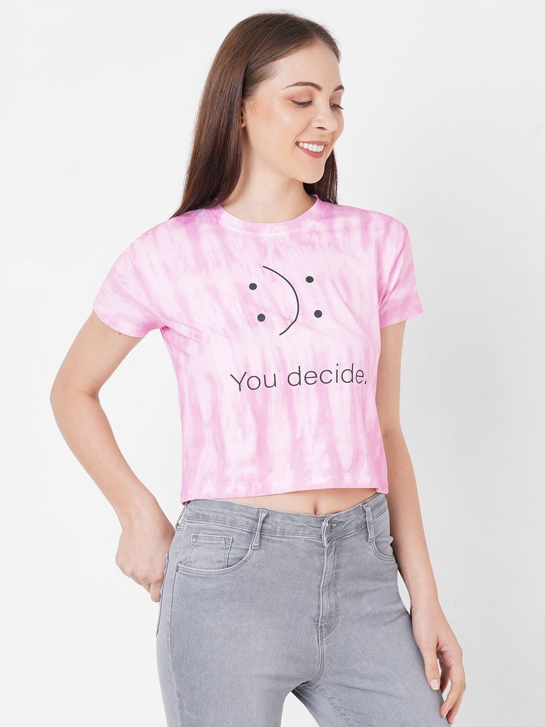Women Tie & Dye Slim Crop Tees