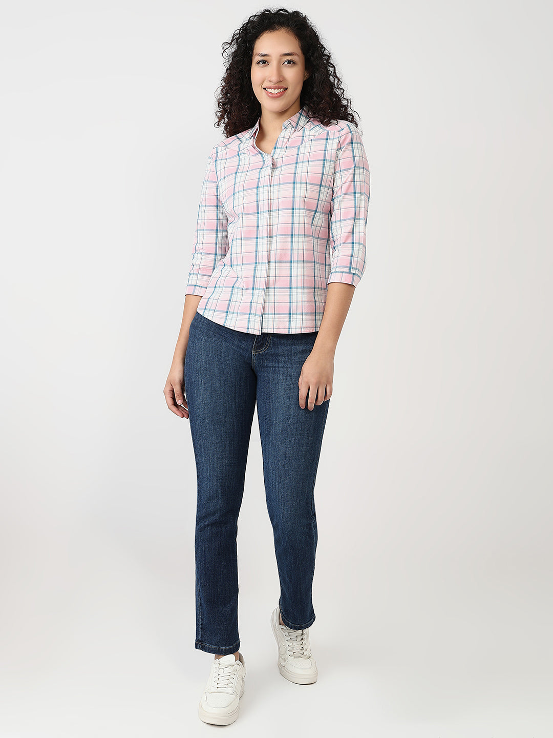 Women Rose Pink Slim Shirt