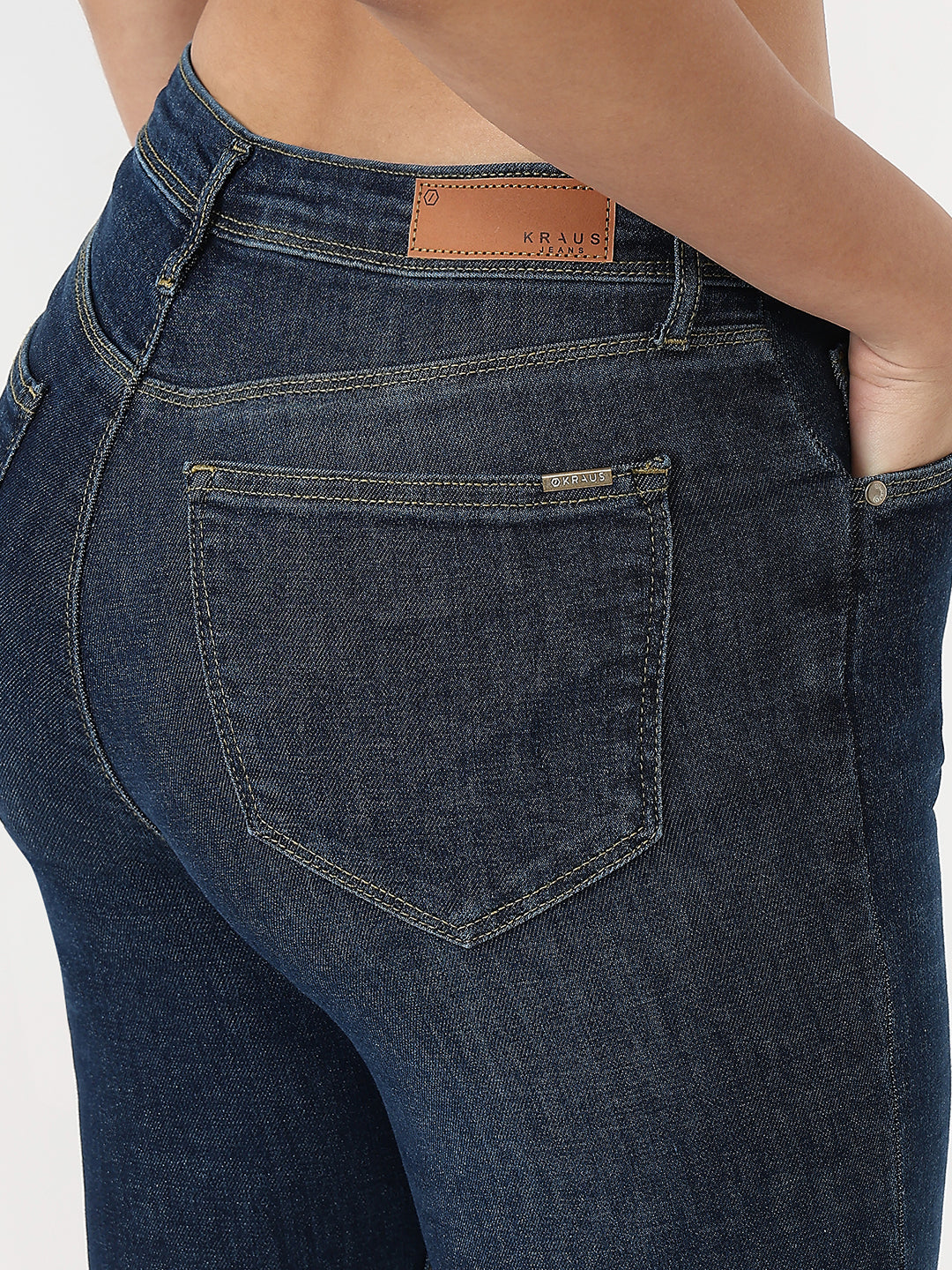 Women Dark Blue High-Rise Flare Jeans