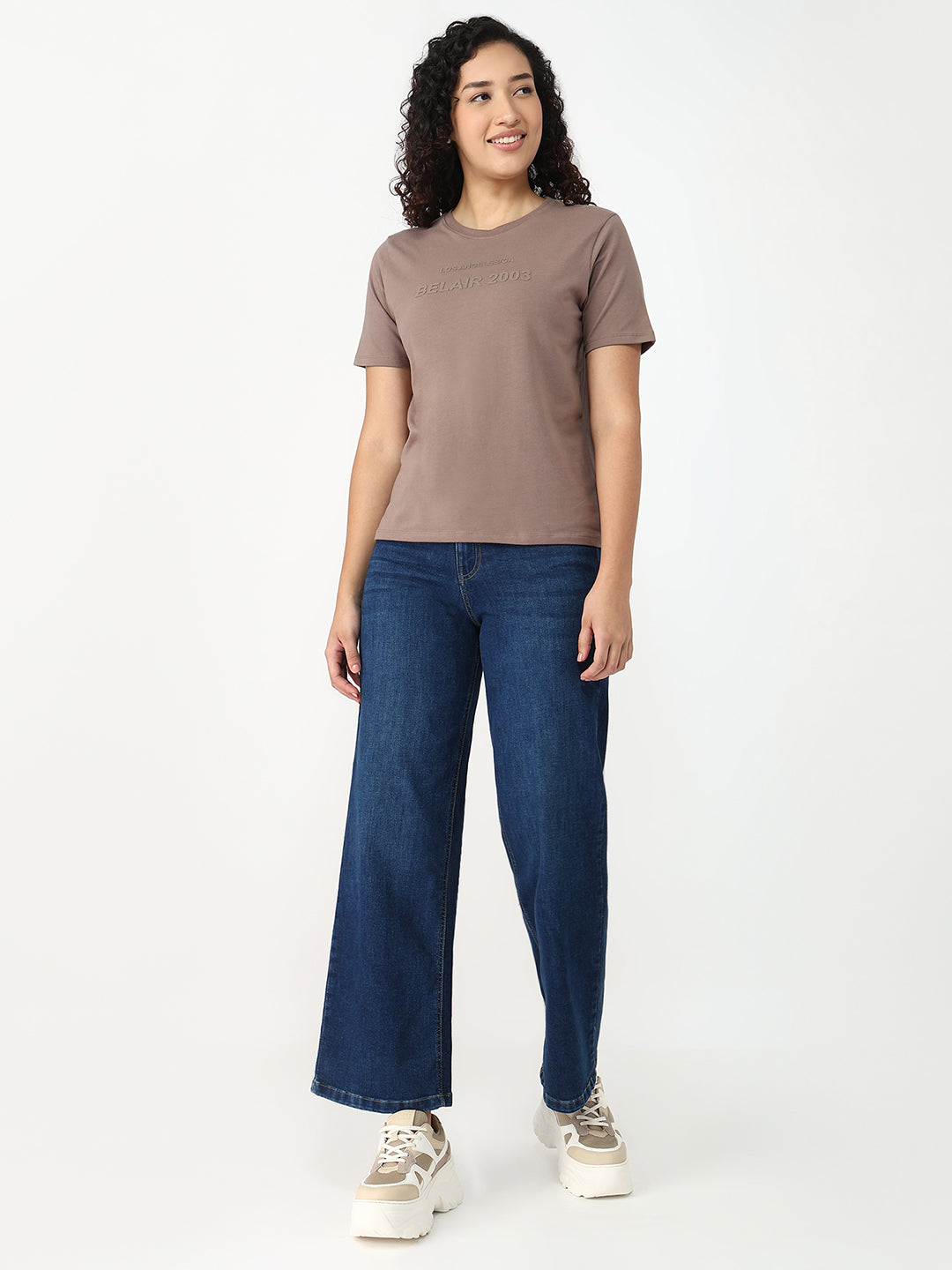 Women Oyster Slim Fit Graphic T-Shirt