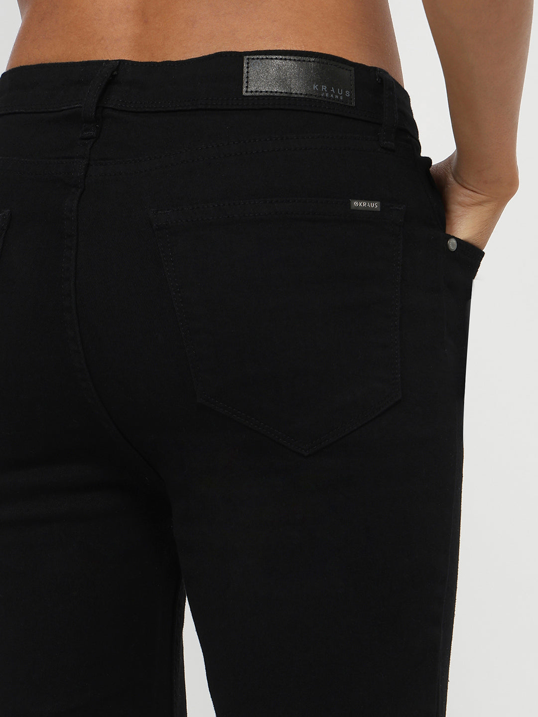 Women Black High-Rise Crop Flare Jeans