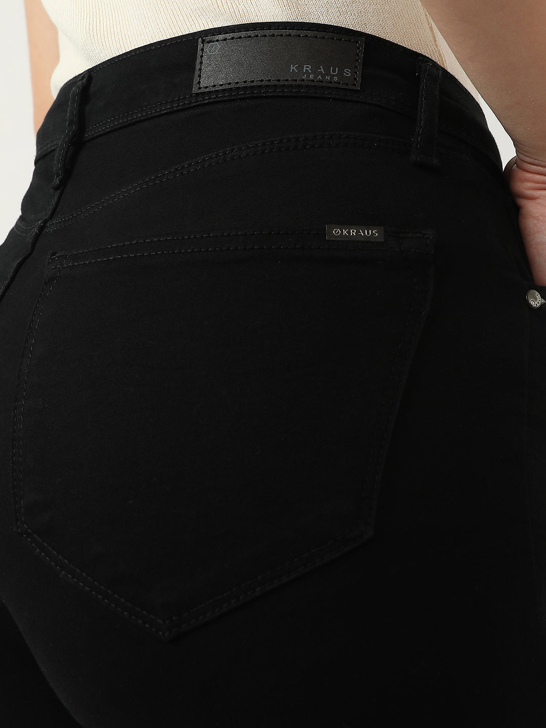 Women Black High-Rise Mini Flare Jeans