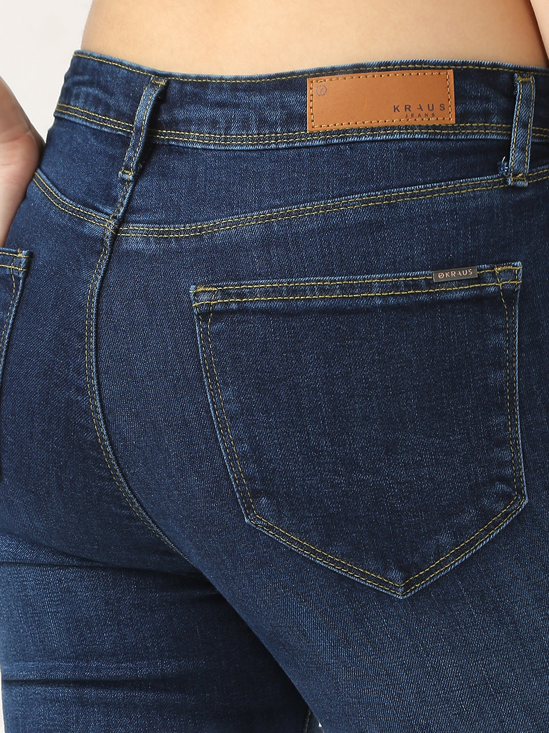 Women Dark Blue High-Rise Wide Leg Jeans