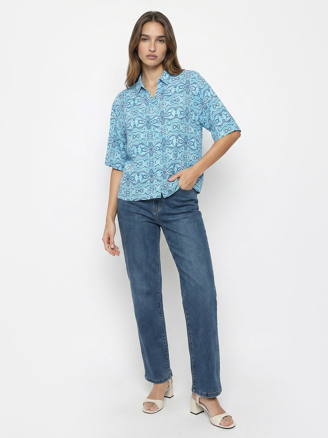 Women Kaleidoscope Crop Shirt