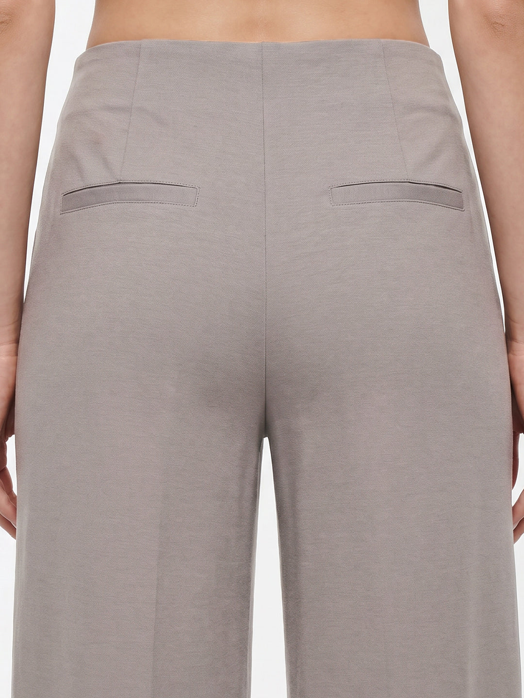Women Light Grey Wide Leg Treggings