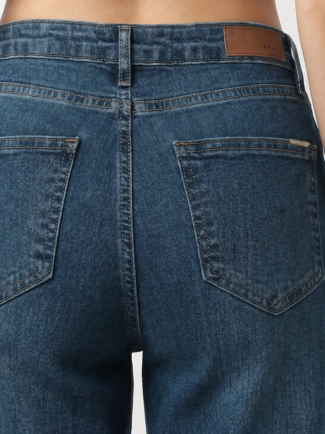 Women Blue High-Rise Straight Fit Jeans
