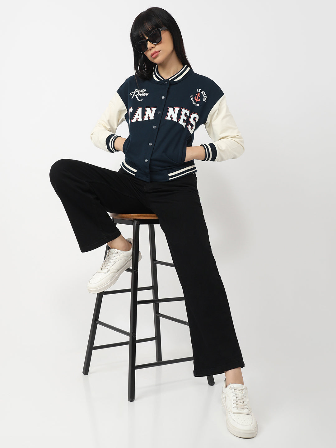 Women Airforce/Ivory Varsity Jacket