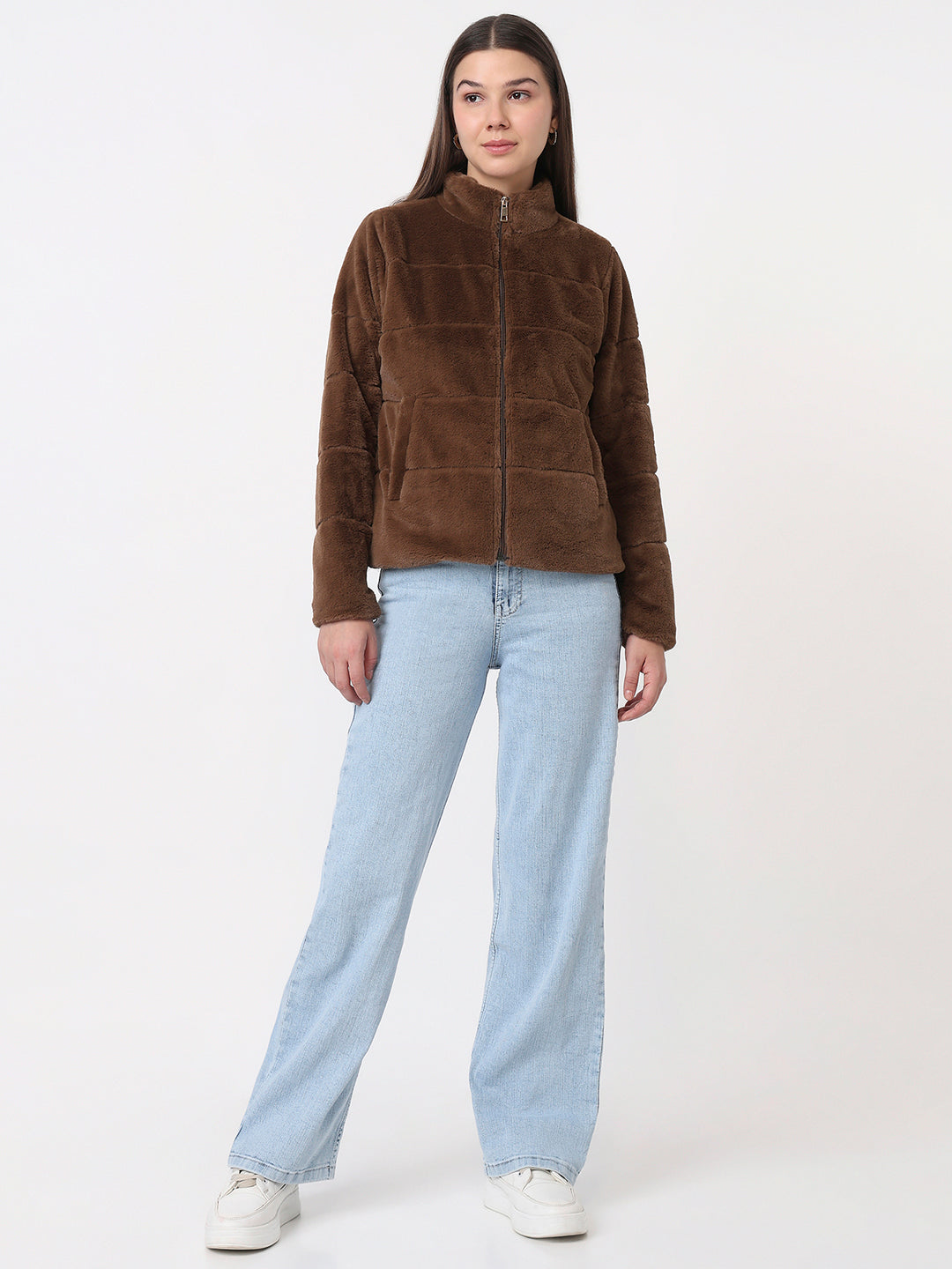 Women Sepia Slim Fit Jacket