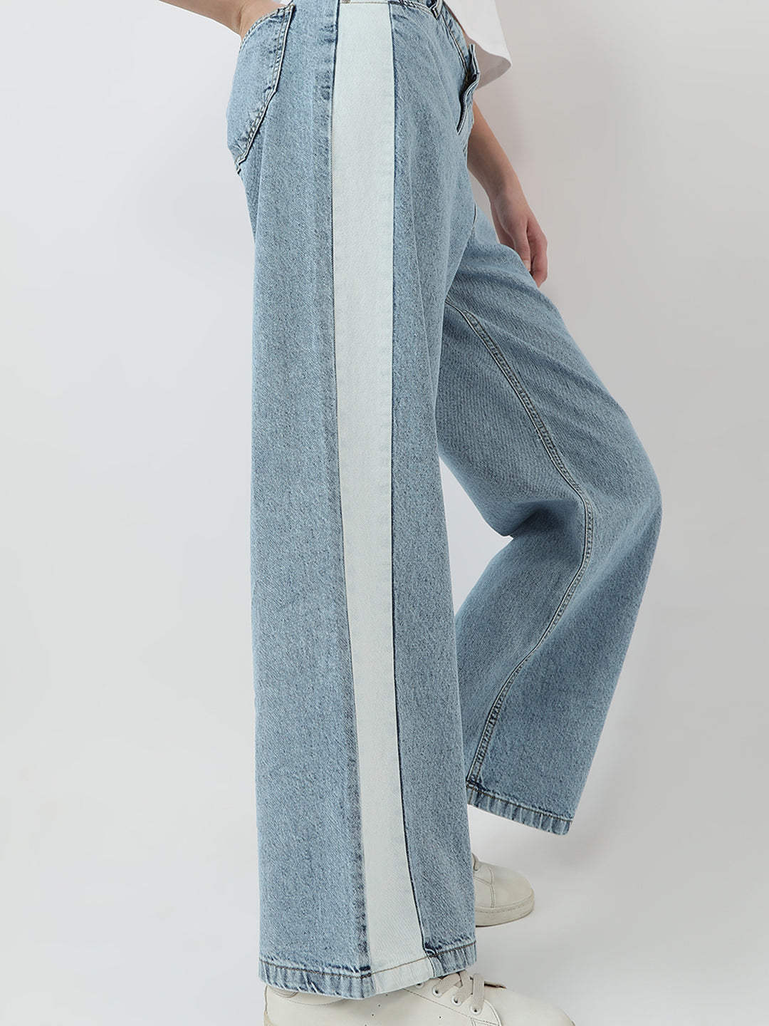 Women Blue High-Rise Wide Leg Jeans
