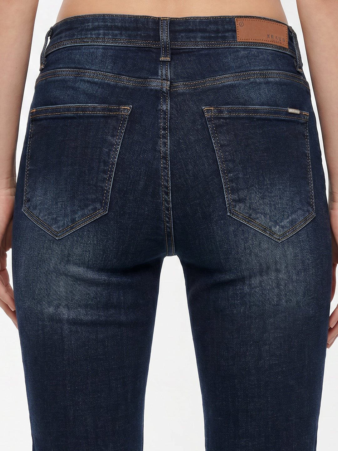 Women Dark Blue High-Rise Flare Jeans