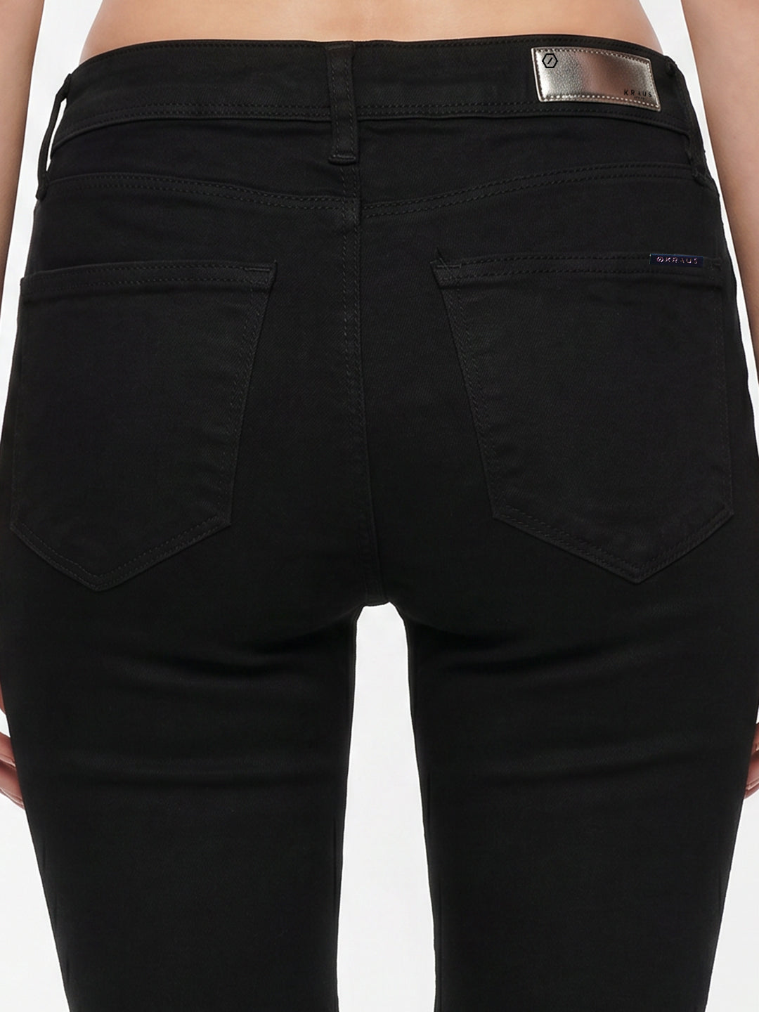 Women Black High-Rise Crop Flare Jeans