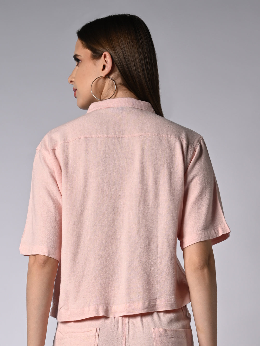 Women Solid Light Pink Shirt