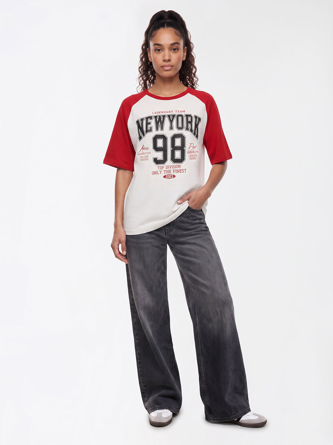 Off White/Red Oversized T-Shirt