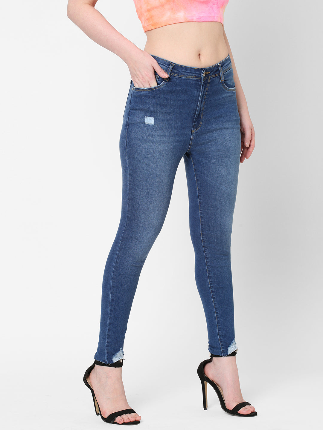Women Blue Super High-Rise Super Skinny Jeans