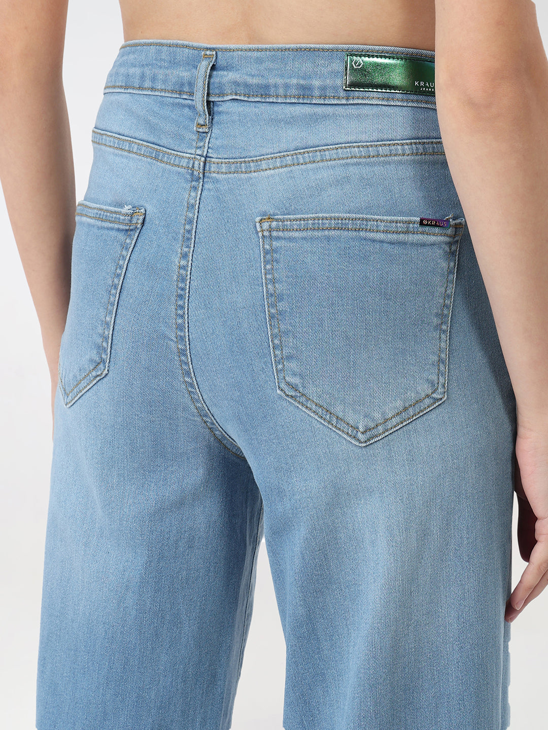 Women Blue High-Rise Wide Leg Jeans