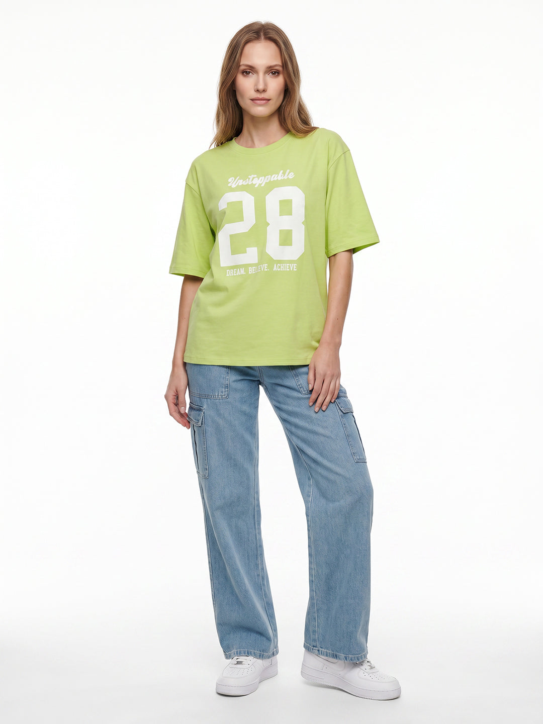 Women Lime Oversized T-Shirt