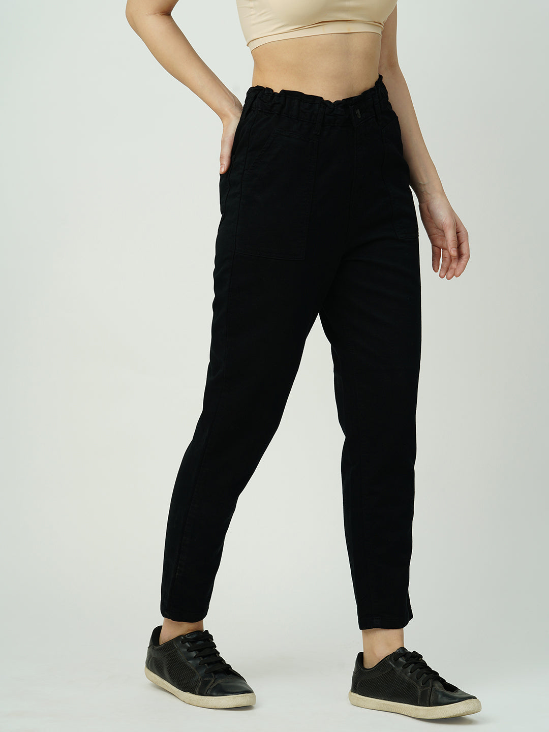 Women Black High-Rise Baggy Fit Jeans